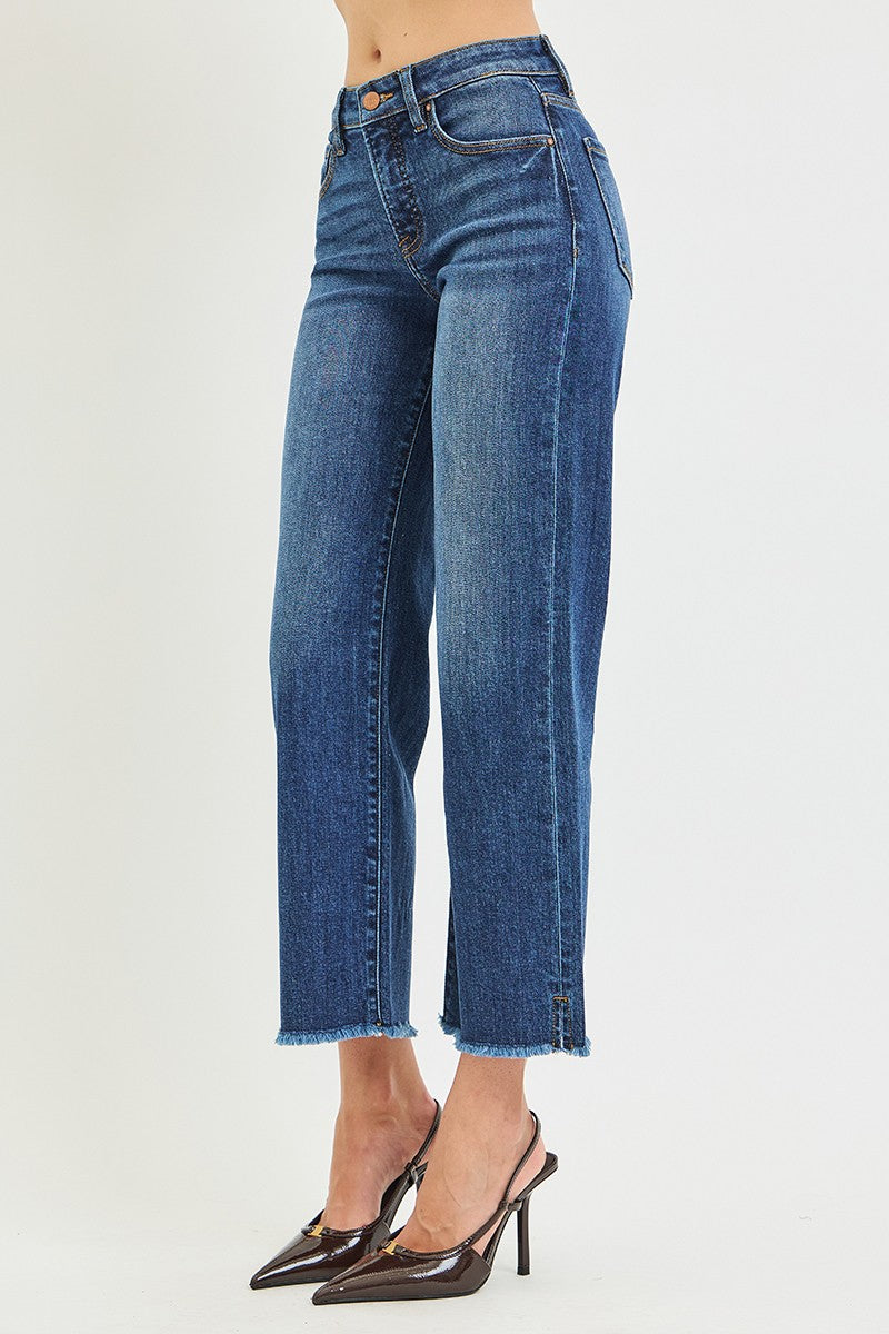 Tummy Control High Rise Crop Straight Jeans