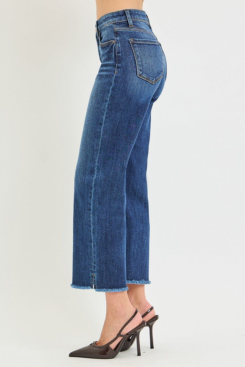 Tummy Control High Rise Crop Straight Jeans