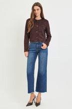 Tummy Control High Rise Crop Straight Jeans
