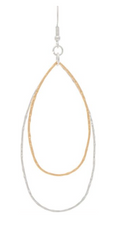 Two Tone Delicate Double Teardrop Earring
