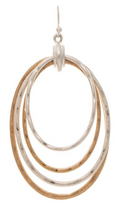 Two Tone Four Oval Bundle Earring