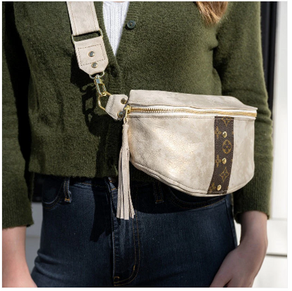 Upcycled LV Belt Bag in Stone Leather | Britt
