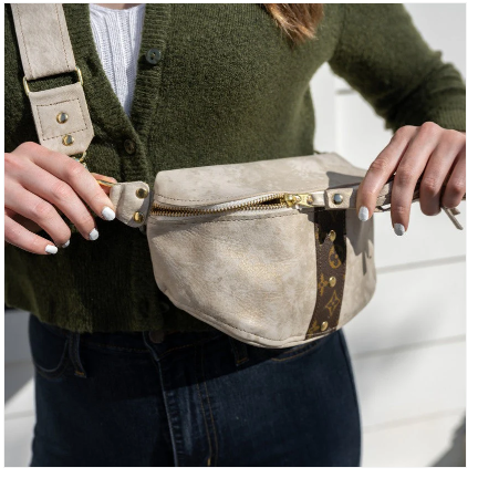 Upcycled LV Belt Bag in Stone Leather | Britt