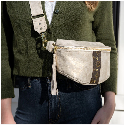 Upcycled LV Belt Bag in Stone Leather | Britt