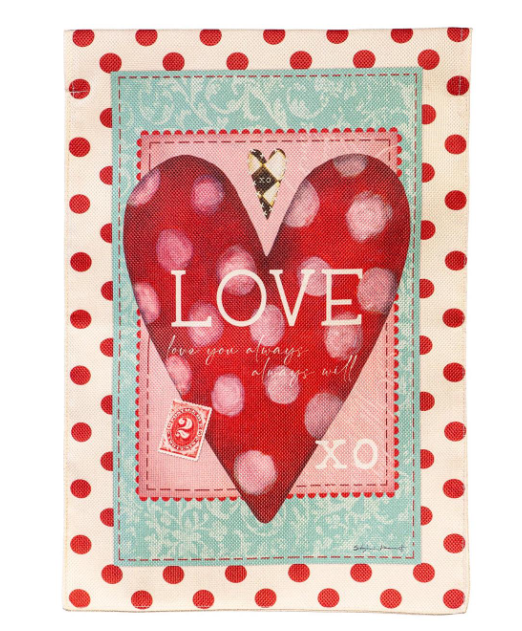 Vintage Valentine Burlap Flag