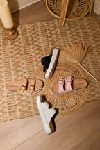 Casual Sandals with Raffia Detailing