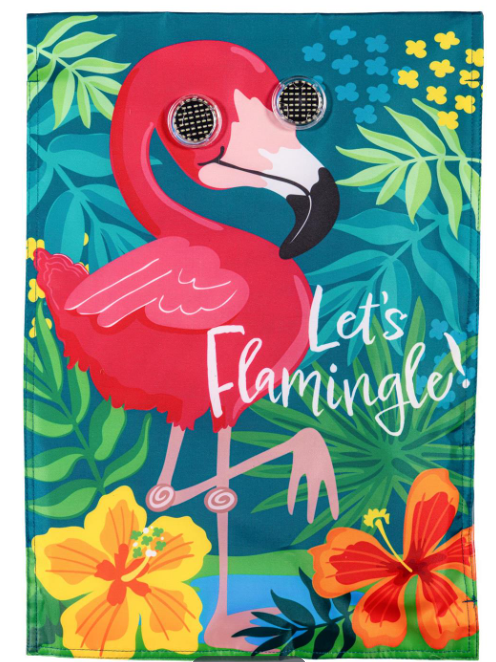 Winky Blinky Let's Flamingle Applique Lighted Garden Flag