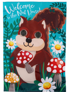 Winky Blinky Nutty Squirrel Applique Lighted Garden Flag