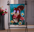 Winky Blinky Nutty Squirrel Applique Lighted Garden Flag
