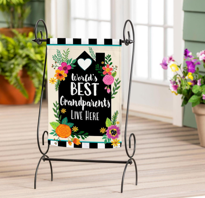World's Best Grandparents Applique Flag