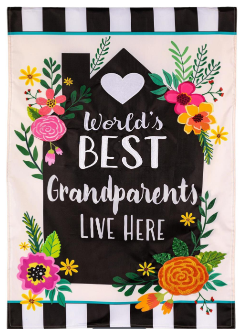 World's Best Grandparents Applique Flag
