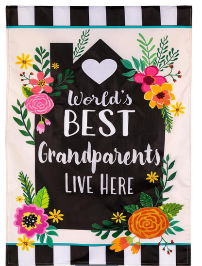 World's Best Grandparents Applique Flag