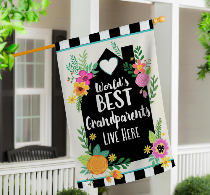 World's Best Grandparents Applique Flag