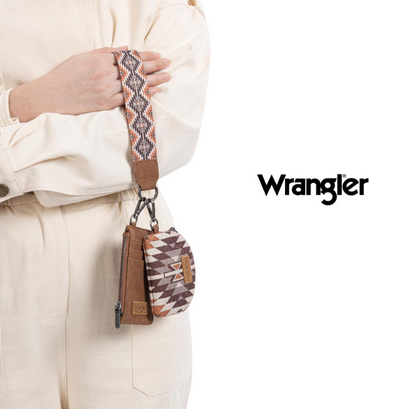 Wrangler Dual Pouch Wristlet Aztec Pattern