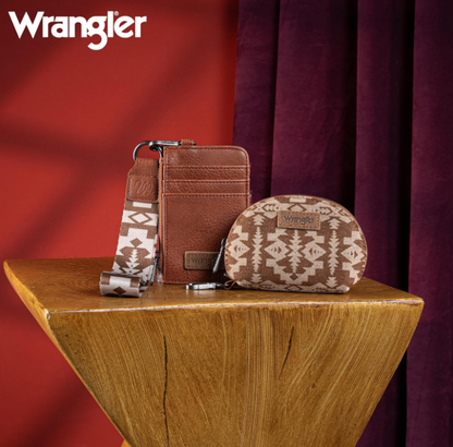Wrangler Dual Pouch Wristlet Aztec Pattern