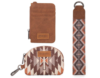 Wrangler Dual Pouch Wristlet Aztec Pattern