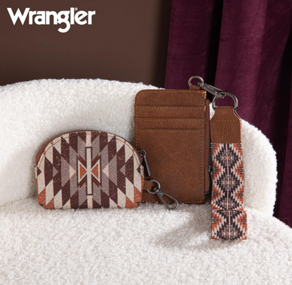 Wrangler Dual Pouch Wristlet Aztec Pattern