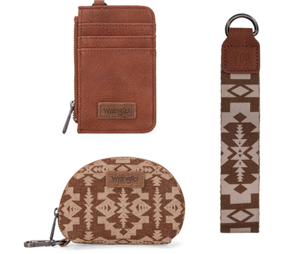 Wrangler Dual Pouch Wristlet Aztec Pattern