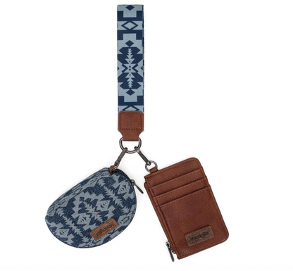 Wrangler Dual Pouch Wristlet Aztec Pattern