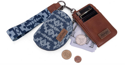 Wrangler Dual Pouch Wristlet Aztec Pattern