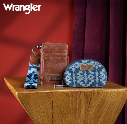 Wrangler Dual Pouch Wristlet Aztec Pattern