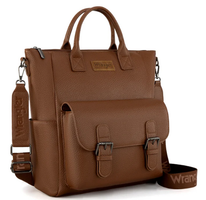 Wrangler Tote/Shoulder Bag Convertible Backpack - Brown
