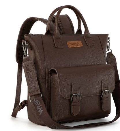 Wrangler Tote/Shoulder Bag Convertible Backpack - Brown