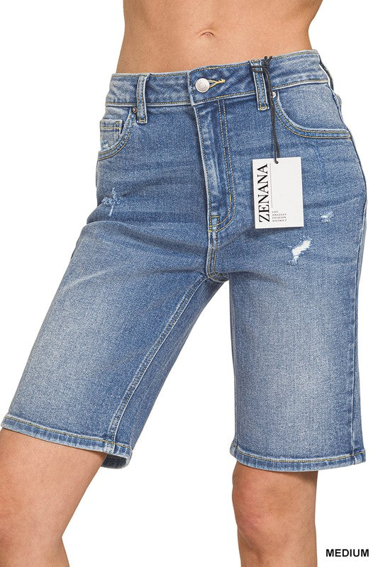 ZENANA HIGH WAISTED BERMUDA SHORT PANTS
