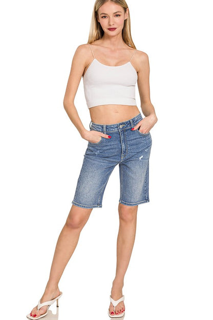 ZENANA HIGH WAISTED BERMUDA SHORT PANTS