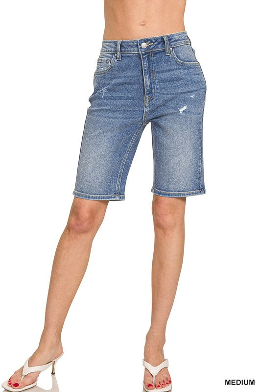 ZENANA HIGH WAISTED BERMUDA SHORT PANTS