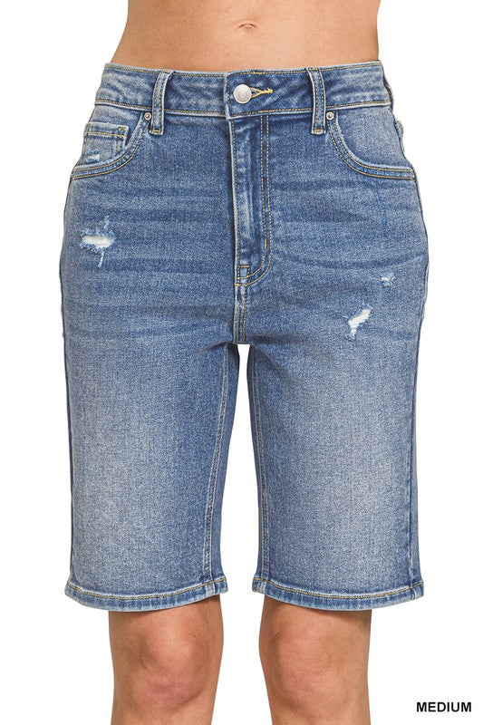 ZENANA HIGH WAISTED BERMUDA SHORT PANTS