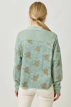 Festive Flower Embroidery Hoodie Jacket