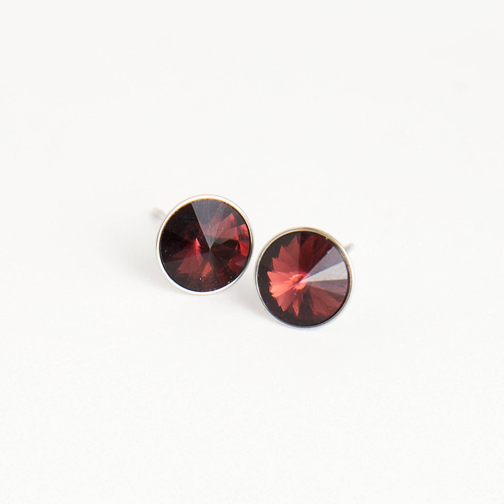 Howard's - Waterproof Earrings Rivoli Crystal Studs in Stainless Steel