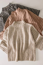 Tricia Ribbed Knit Mock Neck Sweater