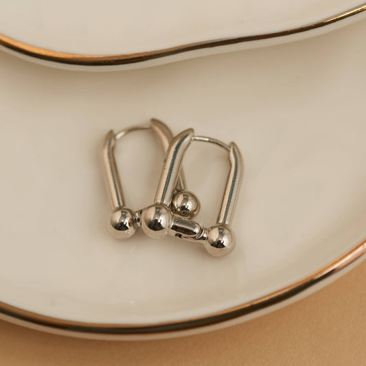 Howard's - Waterproof Earrings Chunky U-Link Hoop in Gold & Steel