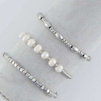 Howard's - Narelle Waterproof Multi Genuine Pearl Stretch Bracelet Set