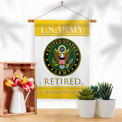 Two Group Flag Co - US Army Retired Military Retirement Veteran Decor Flag
