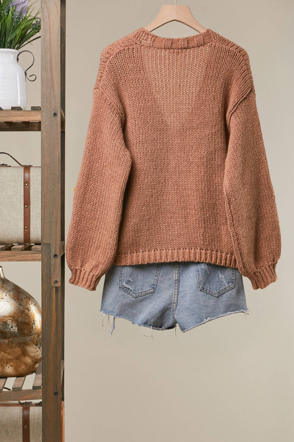 Simply Sunflower Embroidered V Neck Cardigan