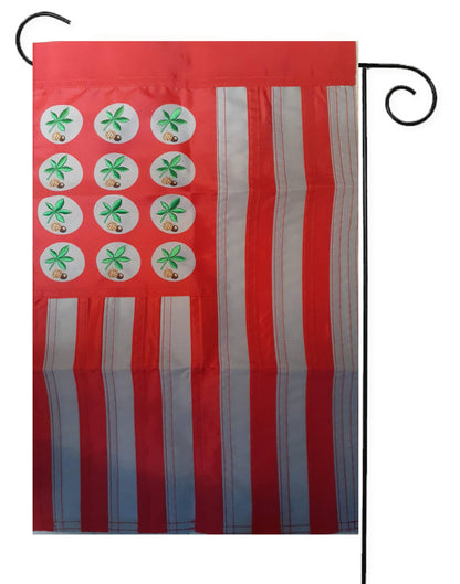 Buckeye Leaf Nylon Garden Flag ~ Embroidered Stars