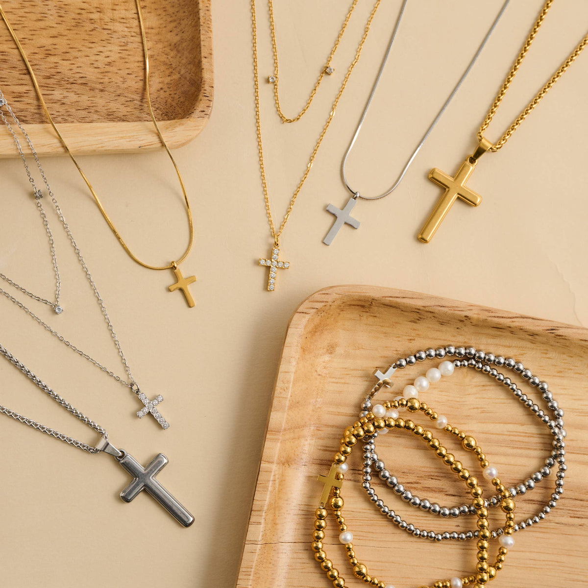 Howard's - Cross Necklace 15" Layer Waterproof Jewelry Narelle Pendant