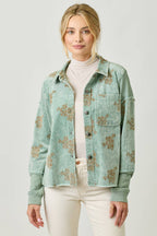 Festive Flower Embroidery Hoodie Jacket