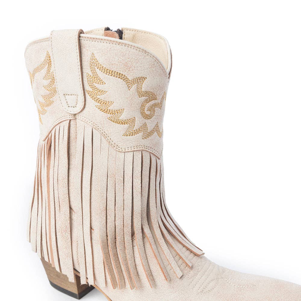 Myra Bag - Desert Angel Fringe Booties in White