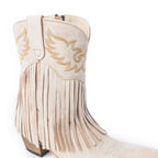 Myra Bag - Desert Angel Fringe Booties in White