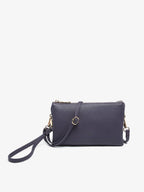 Jen & Co. - M013 Riley Monogrammable 3 Compartment Crossbody/Wristlet