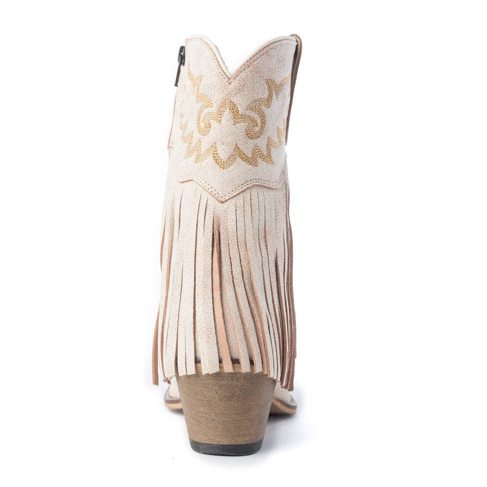 Myra Bag - Desert Angel Fringe Booties in White