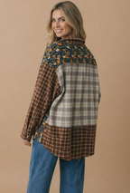 Haptics - Button Down Color Block Oversized Top