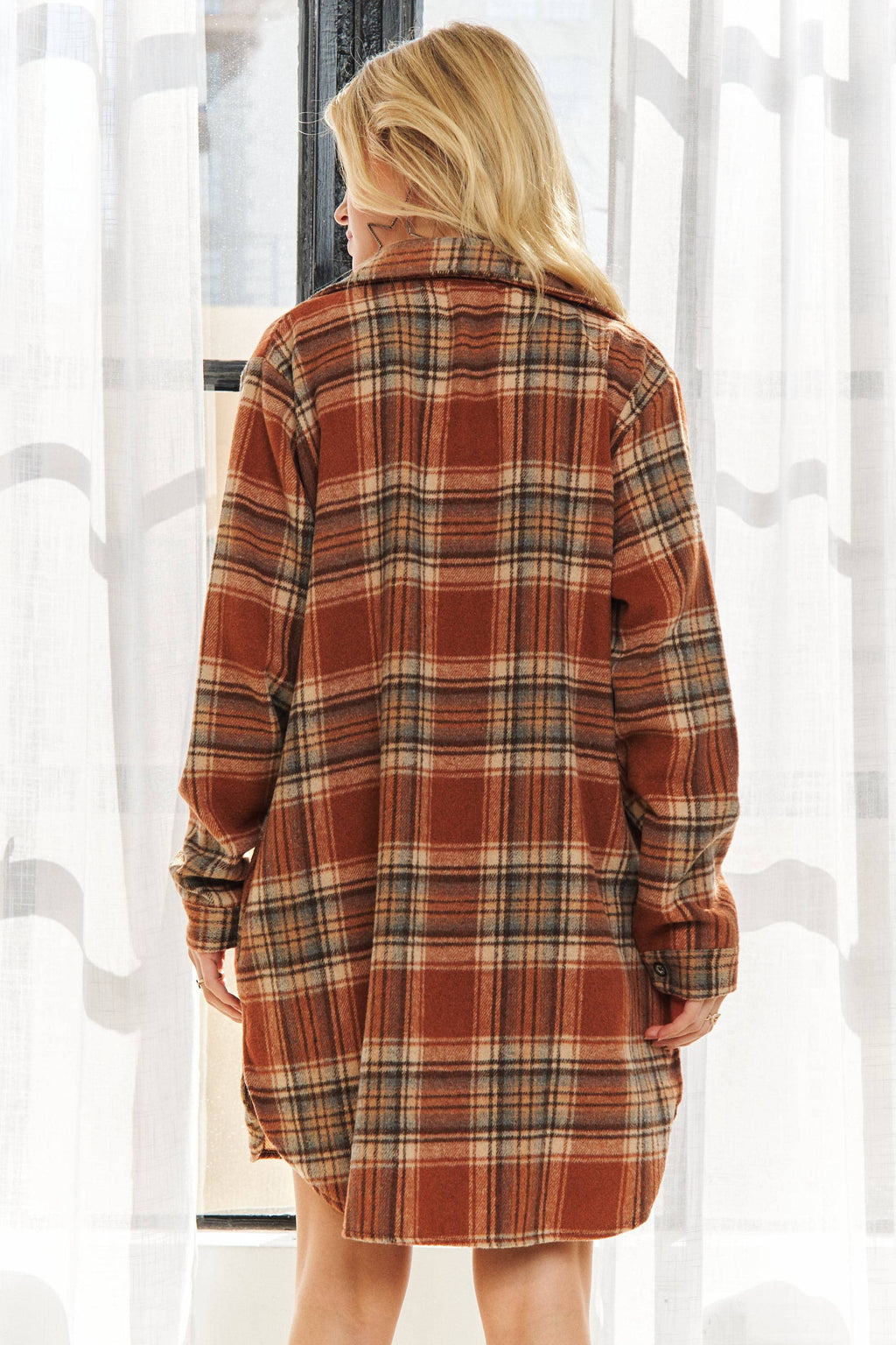 BUTTON DOWN FLANNEL SHACKET