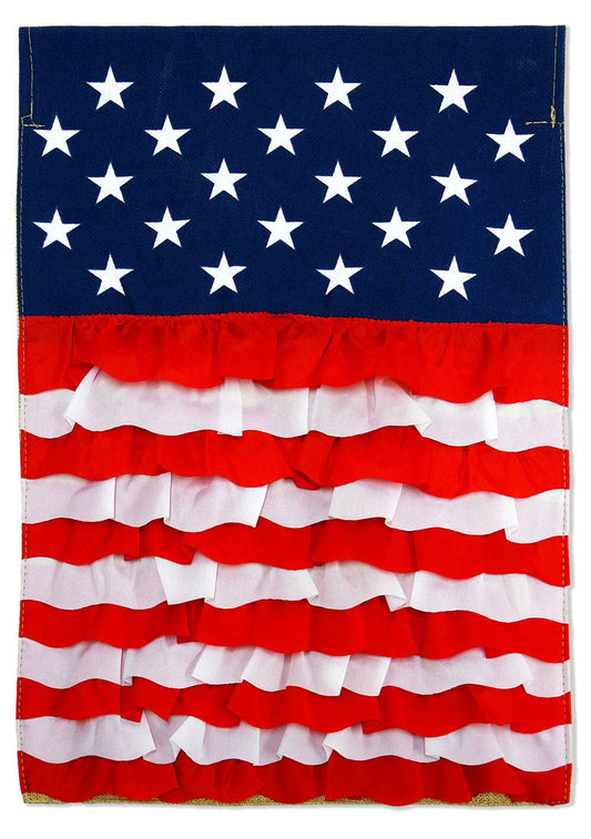 Flag Usa Ruffles Star Stripes Garden House 2-Sided Home