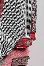 Pamela Vintage Patchwork Floral Geometric Neutral Cropped Jacket-Pol Clothing