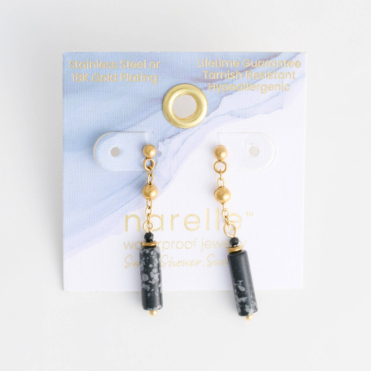 Howard's - Waterproof Earrings Drop Apatite Beaded Narelle Gold